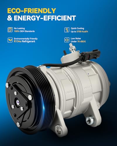 Image of PHILTOP 68184 AC Compressor for Jeep Liberty 2007-2008, Liberty 2006 3.7L, Nitro 2007-2008 3.7L, CO 10900C Air Conditioning Compressor