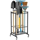 GartWerk Garden Tool Storage Rack, 3 Tier Metal Yard Tool Tower Rack with Wheels, Up to 35 Tools, Heavy Duty Garden Tool Holders Organizer for Garages, Patios, Terraces, Indoors and Outdoors