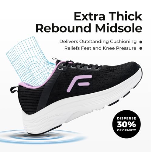 FitVille Damen Sneaker Walking Schuhe Breit Laufschuhe Weite Sportschuhe Atmungsaktiv Turnschuhe rutschfeste Leichtgewichts Straßenlaufschuhe für Outdoor Fitness Jogging V17 – Bild 5