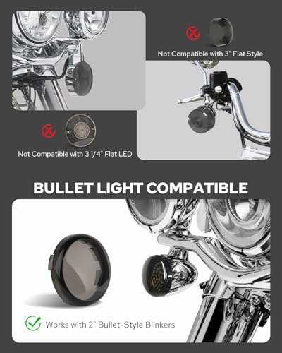 Image of Benlari 1157 2 inch Bullet Rear Turn Signal Lights 1156 bullet led motorcycle blinkers Fit for Harley Davidson Dyna Soprster Touring Road King Street Glide Electra Glide 1986-2024