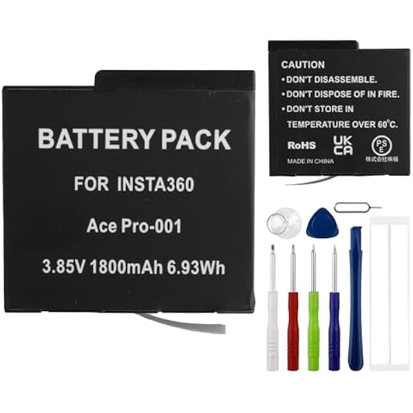 Akumulator zastępczy Ace Pro 3,85 V 1650 mAh kompatybilny z Insta360 Ace Pro 2/Ace Pro/Ace akumulator do aparatu sportowego z narzędziami