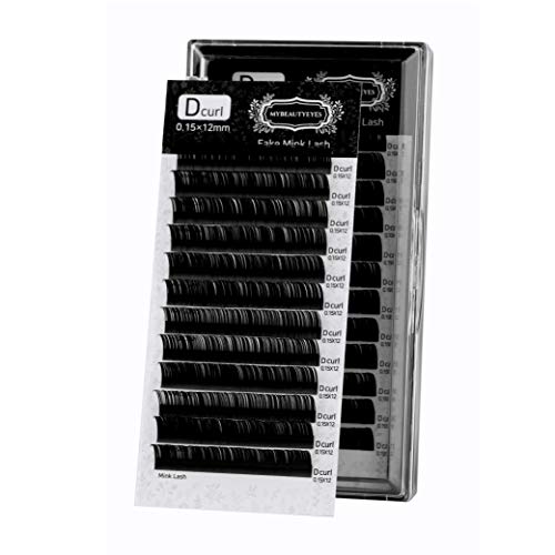 Preisvergleich Produktbild Wimpernverlängerunugen Fake Mink Lash / Individuelle Wimpernverlängerungs Zubehör Salonverwendung / D Curl Dicke 0.07-0.20mm und Länge von 8-15mm MIX (0.15mm, 9mm)