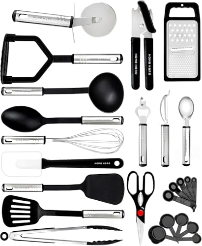 Kitchen Utensils Set - 25pieces Non-Stick Heat Resistant Cooking ...
