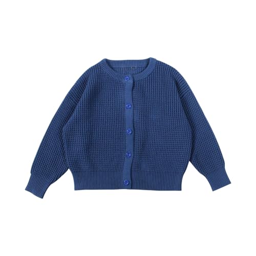Toddler Girls Ribbed Knit Cardigan Long Sleeve Button Down School Uniform Sweater Kids Casual Lightweight Knitwear