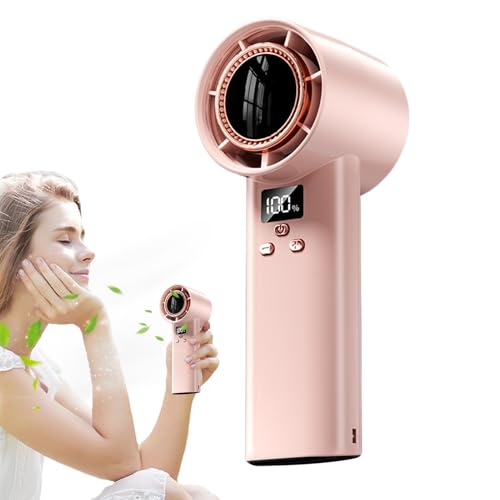 Ventilador Turbo Portátil | Ventilador de Viaje Recargable con Pantalla Digital - Silenciador Multivelocidad Potente Para Al Aire Libre Senderismo Camping Eventos Deportivos