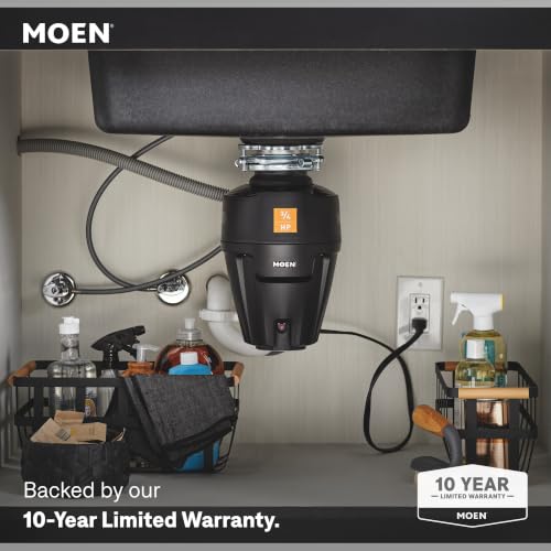 Image of Moen Black EX Series Host Series 3 /4 Horsepower Improved Installation Garbage Disposal, EX75C