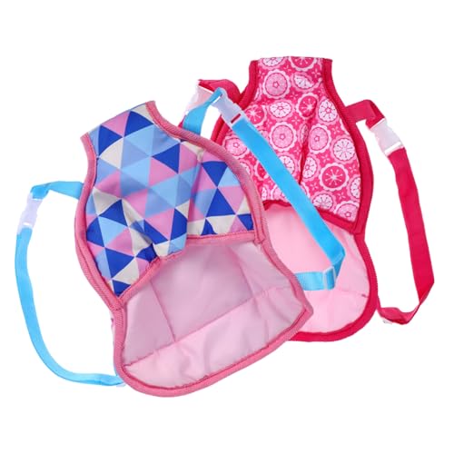 FIXOSHEE 2 Piezas Correas para Muñeca Accesorio para Llevar Muñeco Rojo Floral y Triángulo