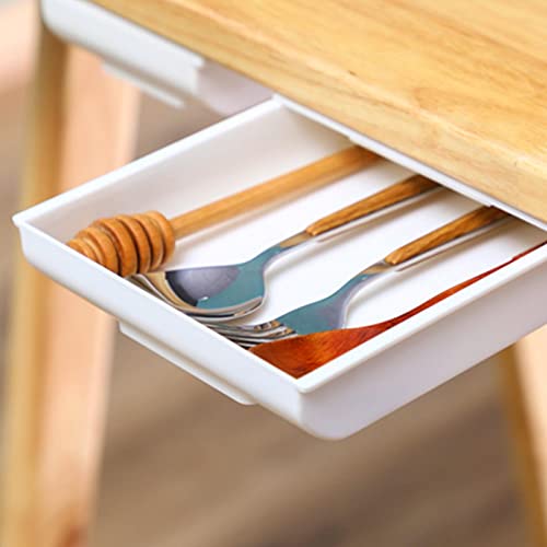 Plastics Under Desk Containers for Organizing Solid Self-Adhesive Drawer Organizer Tray with Free Screw Package for… - Afbeelding 4