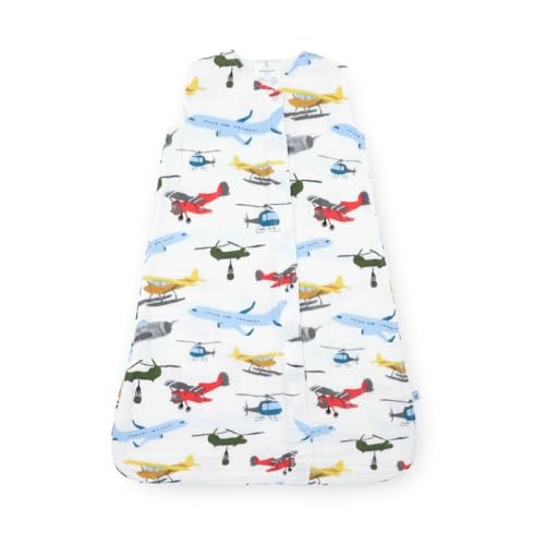 Image of Little Unicorn 0-6 Month Premium Muslin Sleep Sack 1.1 TOG | Soft & Breathable Muslin Cotton for safer sleep | 2 way zipper (Air Show)