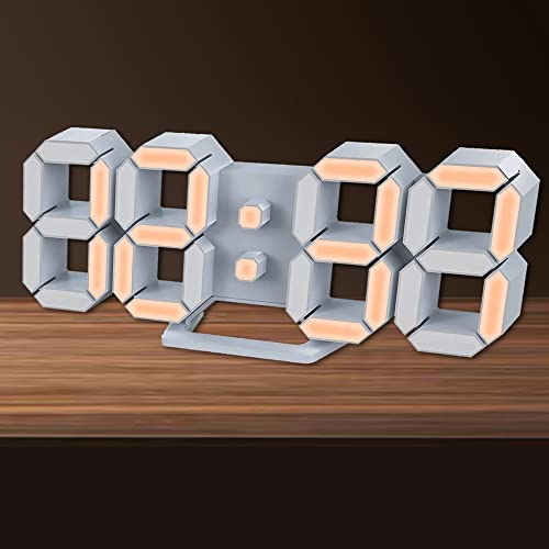 Wyscl 3D Led Wall Clock Big Digital Clock 9.7 Inch Led Wall Clock Digital 3D For Warehouse Office Home Living Room Alarm Clocks Wall Clocks Specialty Clocks Weather Monitoring Clocks #TOP5