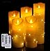 LED flameless Candle, with Embedded Starlight String, DANIP 5-Piece LED Candle, with 10-Key Remote Control, 24-Hour Timer Function, Dancing Flame, Real Wax, Battery-Powered. (Ivory White)