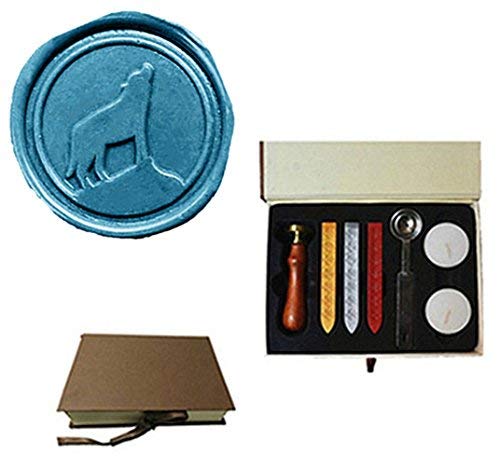 Mdlg Vintage Wolf On Mountain Custom Picture Logo Wedding Invitation Wax Seal Sealing Stamp Sticks Spoon Gift Box Set Kit #TOP18
