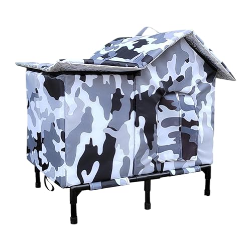 屋外用キャットハウス | 断熱 防水 防風 - 地上用 屋外 子猫 ペットハウス | パティオ 裏庭 庭園 公園 住宅地 ガレージ 納屋 街角用