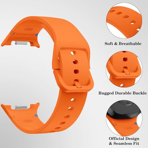 Image of VEMIGON Sport Band Compatible with Samsung Galaxy Watch 8 /8 Classic, No Gap One Click Soft Silicone Replacement Strap for Galaxy Watch 8 40mm 44mm /8 Classic 46mm