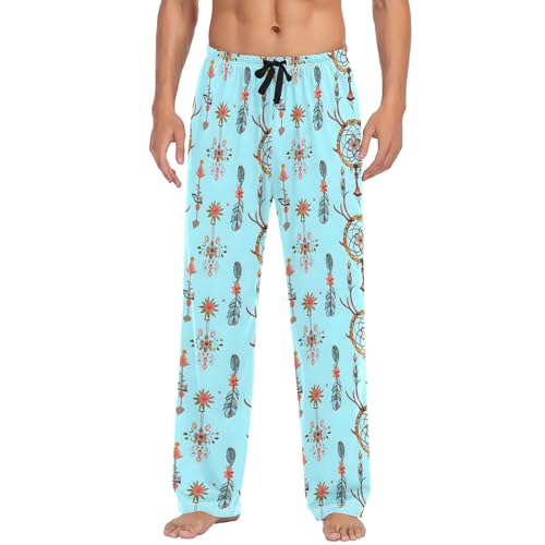 Antler-shaped Dreamcatcher Men's Pajama Pants Lightweight Sleepwear Bottom Lounge Pants2