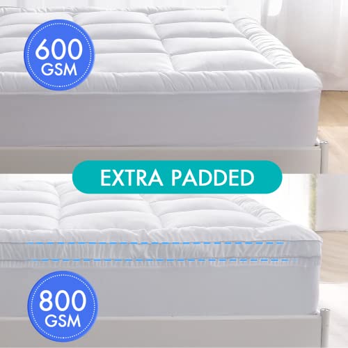 Yugyvob Mattress Topper Queen, 600Gsm Cooling Mattress Pad With 8"-20" Deep Pocket, Thick Pillow Top Bed Topper Mattress Cover Protector, Quilted Down Alternative Fill, 60 * 80 Inch #TOP4