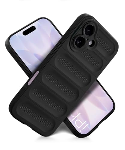 Image of WOW IMAGINE Ultimate Silicone Back Cover Case for iPhone 17 | Heat Dissipation Thin Soft TPU | 360 Camera Protection | Breathable Cooling Holes - Pitch Black