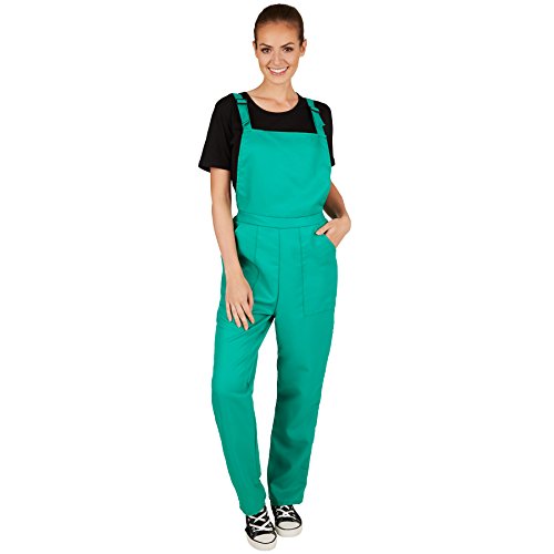 dressforfun tectake Unisex Latzhose | Kostüm für Handwerker, Gärtner, Bauarbeiter, Neonlook oder auch Bad Tasteverkleidung (Grün | L | Nr. 301471)