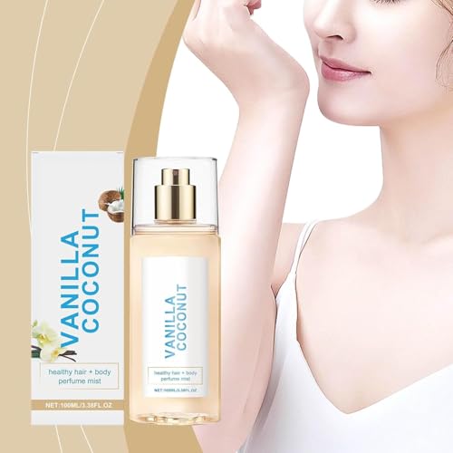 Vanille-Kokos Parfum für Haar & Körper, 100ml - Leichter Duft mit Jojobaöl, pflegend & hydratisierend, langanhaltend & nicht klebend, für Damen (100ml, 2 PCS)