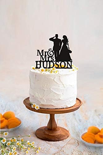 Decoration De Gateau De Mariage Militaire Mr Mrs Saluting Soldat Avec Nom Et Date Pour Anniversaire De Mariage Amazon Fr Cuisine Maison