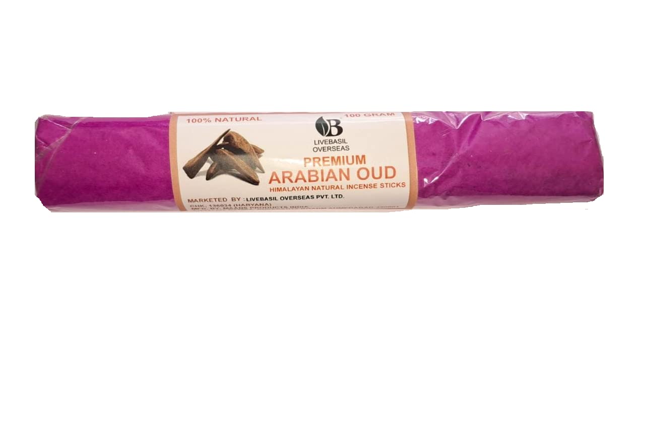 Livebasil Overseas Natural Incense Sticks Hand Made Incense Sticks for Pooja - Agarbatti for Fragrance - Agarbatti Stick - Incense Sticks - Pooja Agarbatti - Dhoop Sticks (Arabian Oud)