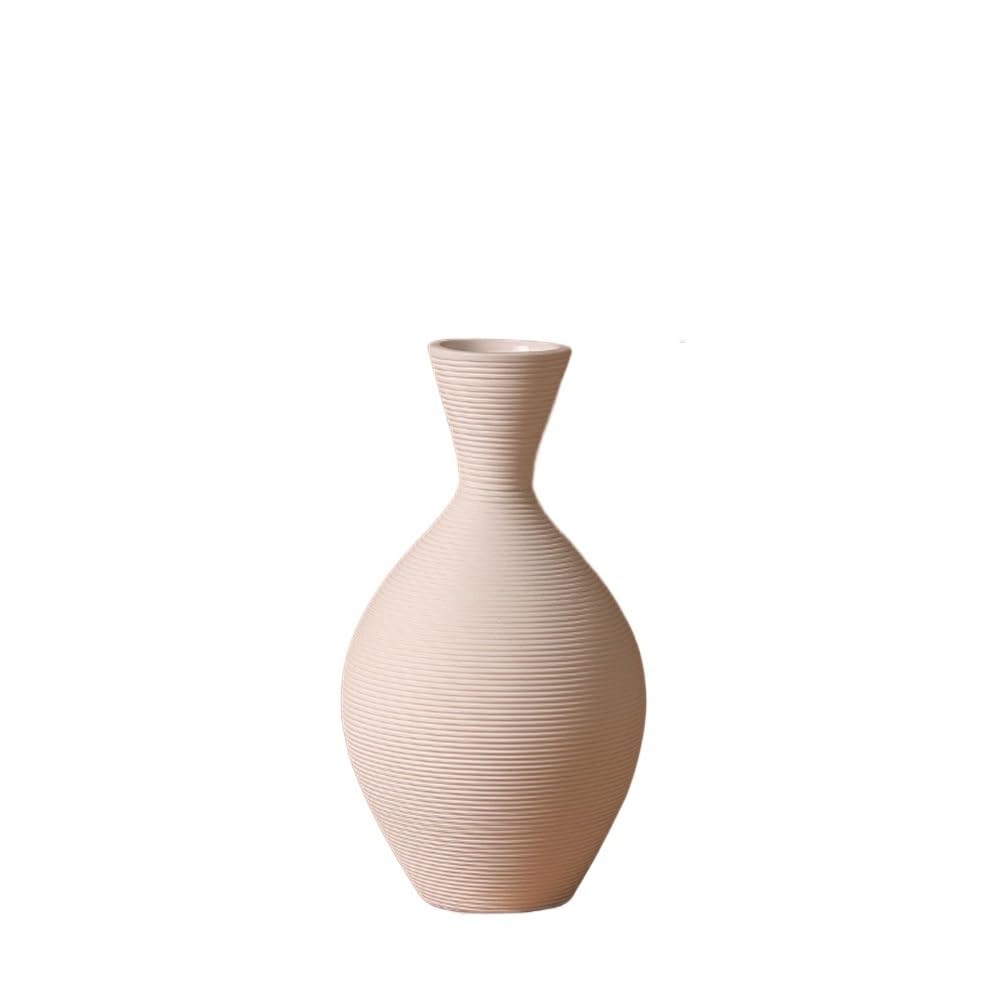 flower vase Khaki Waisted Ceramic Vase Living Room Decorative Flower Arrangement