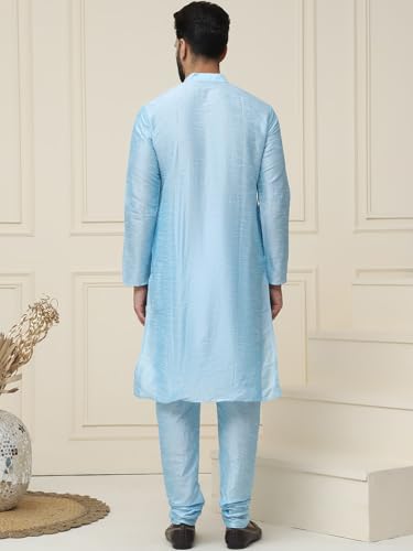 Image of SOJANYA Men's Dupion Silk Solid (Since 1958 Kurta Set & Churidaar Pyjama