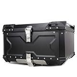 MKOIJN Baúl de Moto 45L 55L 65L 100L Motorbike Caja Superior Casco Malequipaje Almacenamiento Tronco Caja Herramientas Aluminio Fit For BMW Yamaha Kawasaki, Tronco Motocicleta (Color : 100L Black)
