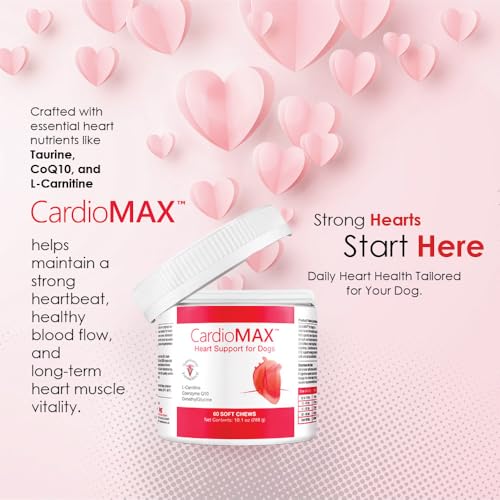 Image of Heart Support Supplement for Dogs-Vet-Formulated, Antioxidant-Rich-L-Taurine, L-Carnitine,EPA,DHA,CoQ10-Aids Circulatory Strength, Cardiovascular Support, Heart Muscle Function-USA Made-60 Soft Chews