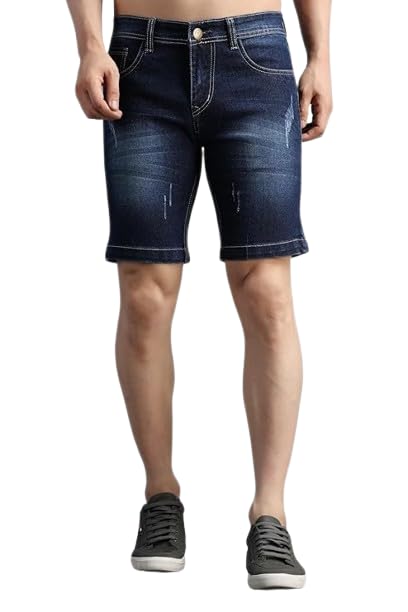 prj in style PRJ Men's Blue Denim Shorts – Casual Vintage Jean Shorts | Men Fashion | Pefect for Summer & Outgoing | Mens Short | Men Shorts for Summer Denim-picture-45