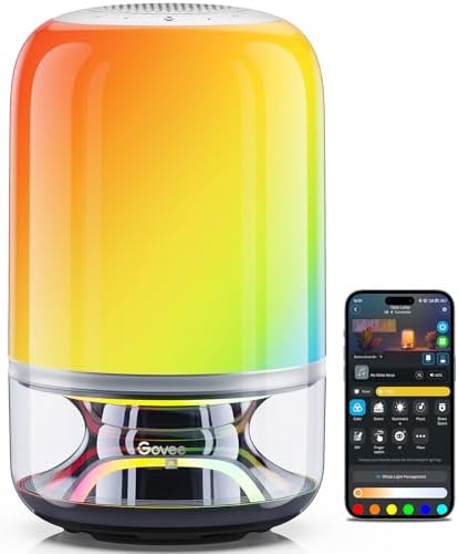 Govee Table Lamp 2 Pro x Sound by JBL, Smart Cordless Table Lamp with Speaker, Music-Light Sync, 16 Music Modes & 100+ Scene Modes, Work with Matter, DIY Customized Rechargeable Desk Lamp for Bedroom