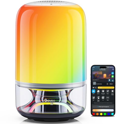 Govee Table Lamp 2 Pro x Sound by JBL, Smart Cordless Table Lamp with Speaker, Music-Light Sync, 16 Music Modes & 100+ Scene Modes, Work with Matter, DIY Customized Rechargeable Desk Lamp for Bedroom