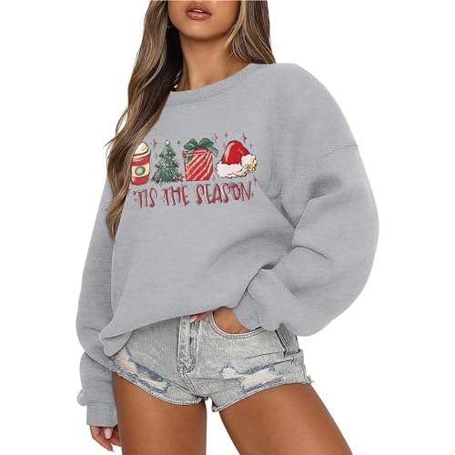 LOMON Crewneck Sweatshirt for Women Casual Oversized Pullover Hoodies Long Sleeve Fleece Tops Sweater Black Letter Small