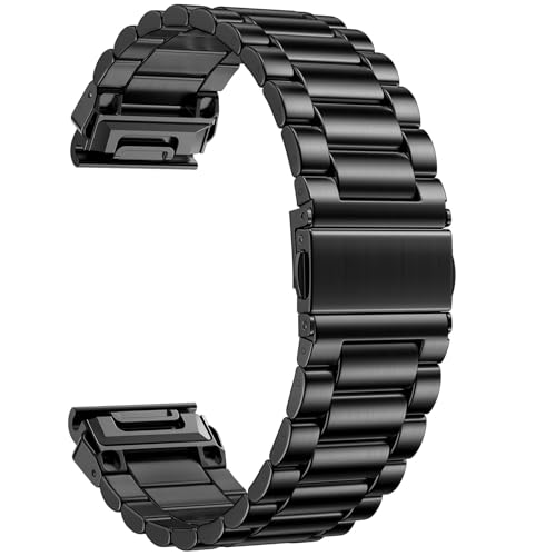 22mm 交換ベルトfor Garmin Fenix 8/ Fenix 7/ Fenix 6 / Fenix 5用のチタンバンド クイックリリース メタルブレスレットストラップ ステンレス鋼の留め金 に適合するガーミン Forerunner 945 / A