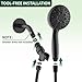 Matte Black Shower Head, 6 Spray Modes Handheld Showerhead, High Pressure Shower Head with 59 Inch Stainless Steel Hose and Adjustable Showerhead Holder