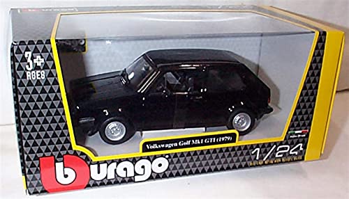 Image of Corgi Burago black volkswagen golf MK1 GTI 1979 car 1:24 scale diecast model, 21089-BK-012