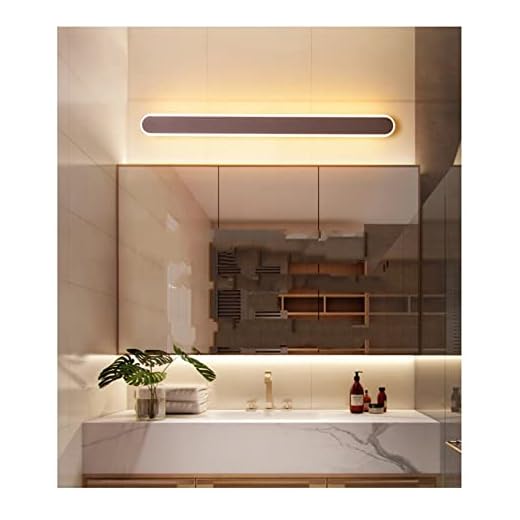 Moderna väggtvättlampor, Badrum Sminkbord Spegel Frontljus Badrum Modern Enkelt Toalett Handfat Skåp Tvättpool Led Enkelljus Barlampa (Color : Coffee color-D40cm, Size : White light)