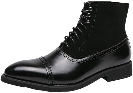 Shoes Men's Business Dress High -top Leather Boots British Carved Pointed Oxford Men Comfortable Wild Stitching for Party Travel Work