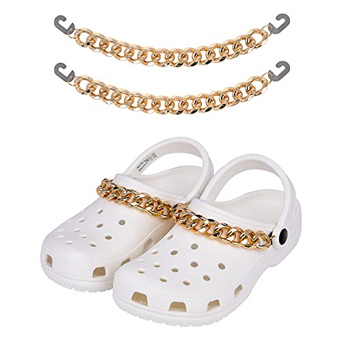 Chains for Crocs Shoe Decoration Gold Bling Metal Chain Charms for Croc Teen Man Women Adults Shoes Accessories