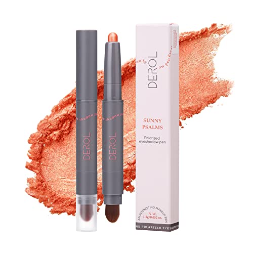 Kissio Eyeshadow Stick,Cream To Powder Waterproof Eyeshadow Stick,Long Lasting Shimmer Eyeshadow Crayon,Pigmentation Eyeshadow Pencil With Brush End,Cruelty Free,0.68 Oz (04#Orange) #TOP30