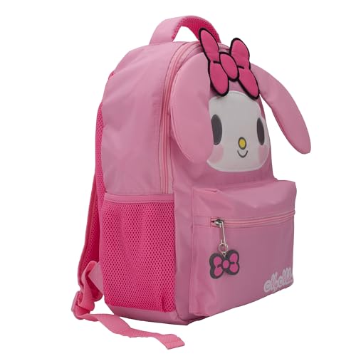 AI ACCESSORY INNOVATIONS Hello Kitty My Melody Backpack for Girls, Sanrio Kawaii Bookbag, 16 Inch Anime School Bag with 3D Features,3
