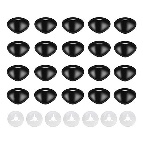 100Pcs Safety Noses and Washers for Amigurumi Crochet - Thalinfayi 12 * 16mm Black Plastic Safety Nose Triangle Crochet Craft Nose for Amigurumi, Crafts, Crochet Doll DIY Making Supplies