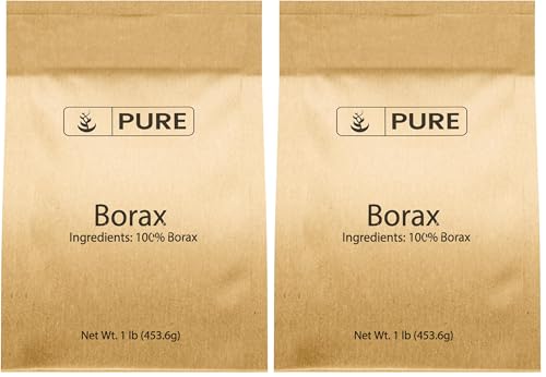 Image of PURE ORIGINAL INGREDIENTS Borax (1 lb), Multipurpose Cleaning Natural Agent, Ideal Slime Ingredient (Pack of 2)