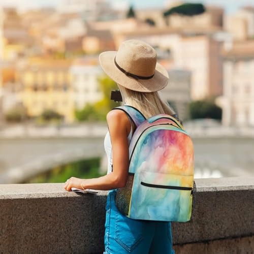 Watercolor Colorful Marble Pattern Kids Backpack, Lightweight School Bookbag Large Capacity Laptop Backpack Water Resistant Daypack Shoulder Bag for Teenager Boys Girls4