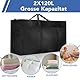 Dntorx 2 Stück 120L Große Aufbewahrungstasche, 600D Oxford Heavy-Duty Umzugstaschen mit Reißverschlüssen Handgriff, wasserdichte Umzugskartons Groß Reisetasche für Bettdecken Kleidung Bettwäsche