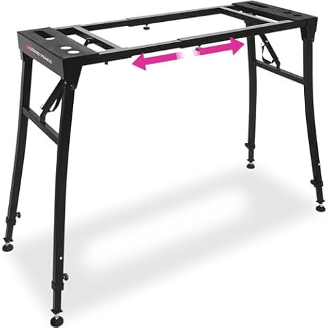 Liquid Stands Collapsible Piano Keyboard Stand - Adjustable and Portable Heavy Duty Music Stand for Kids & Adults - Fits 54-88 Key Electric Digital Pianos - Sturdy Musical Keyboard Table Cover