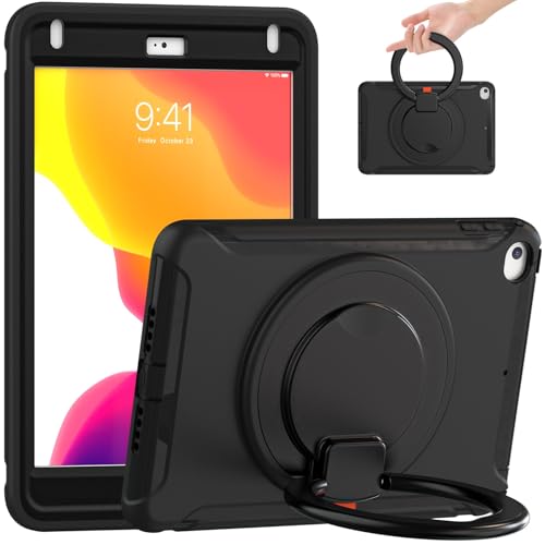 Coque iPad mini 5 avec poignée rotative pour le travail et les sorties de vos enfants en noir