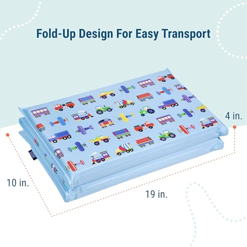 Image of Wildkin Kids Vinyl Nap Mat for Boys - Foldable Toddler Sleep Mat for Daycare, Preschool, Kindergarten & Travel, Durable & Easy to Clean, Ages 3-7, Machine Washable