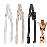 3PCS Low Back Bra Converter Straps, Adjustable Back Band for Backless Bras For Women Dress Wedding Party, Black White Beige