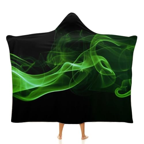 Couverture portable cape à capuche verte fumée plaid abstrait